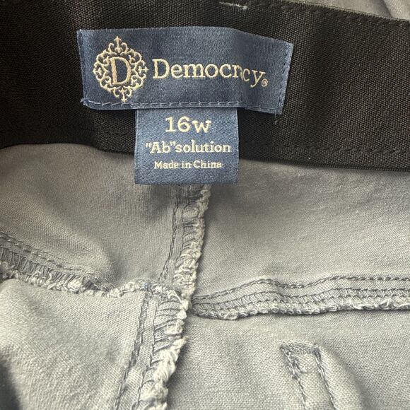 Democracy Absolution Scallop Edge Straight Pants Womens 16W Blue Gray High Rise - Picture 10 of 15